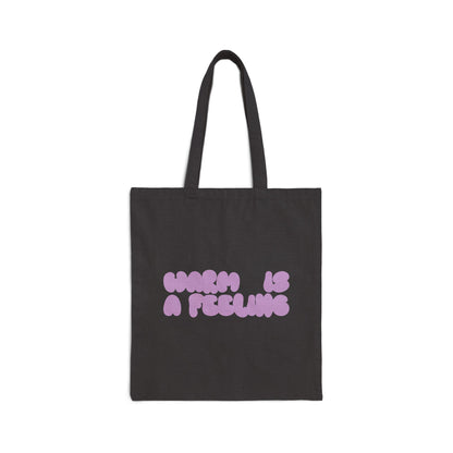 the warm feeling dual-sided canvas bubblegum tote