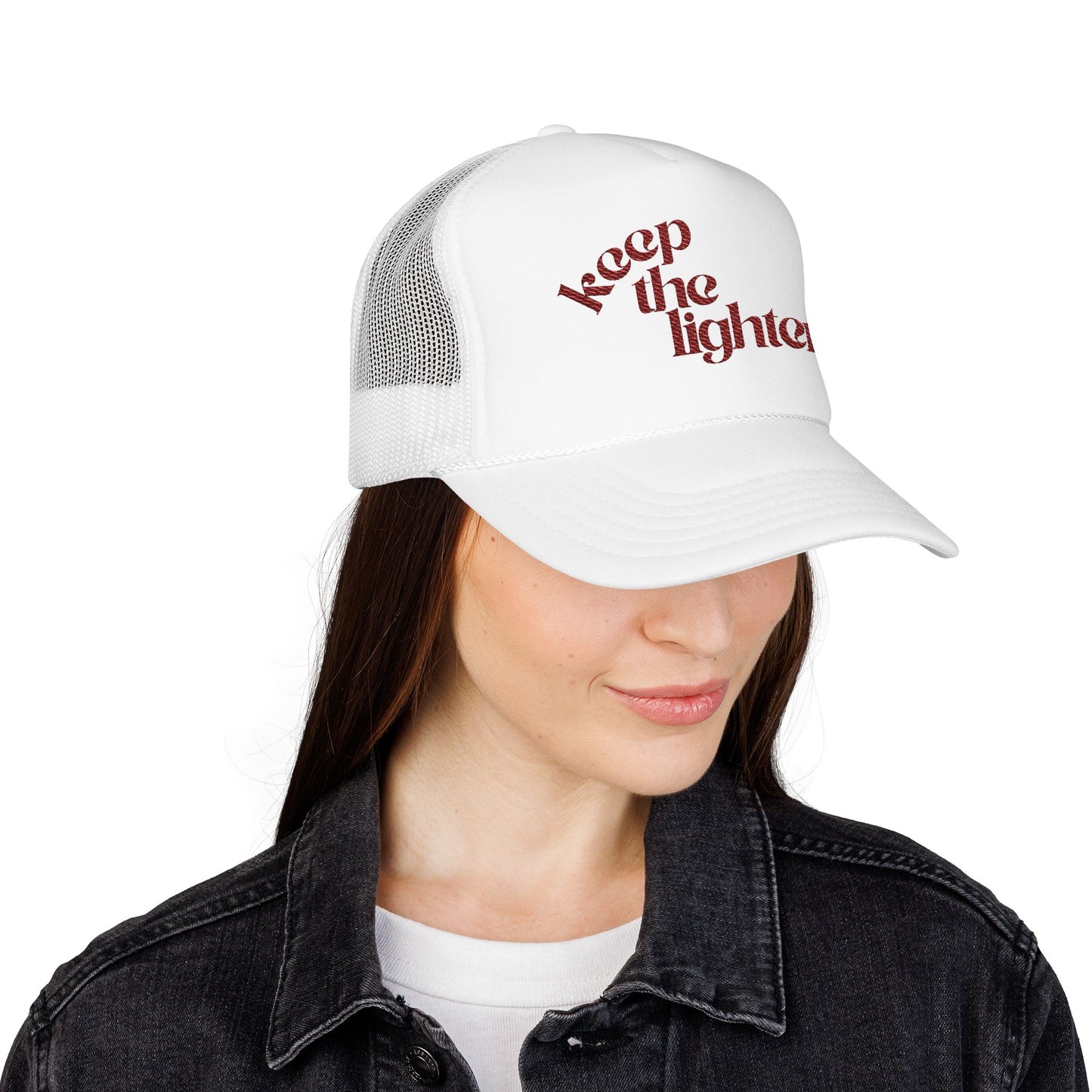 keep the lighter ♡ embroidered foam trucker cap