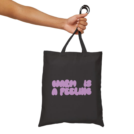 the warm feeling dual-sided canvas bubblegum tote