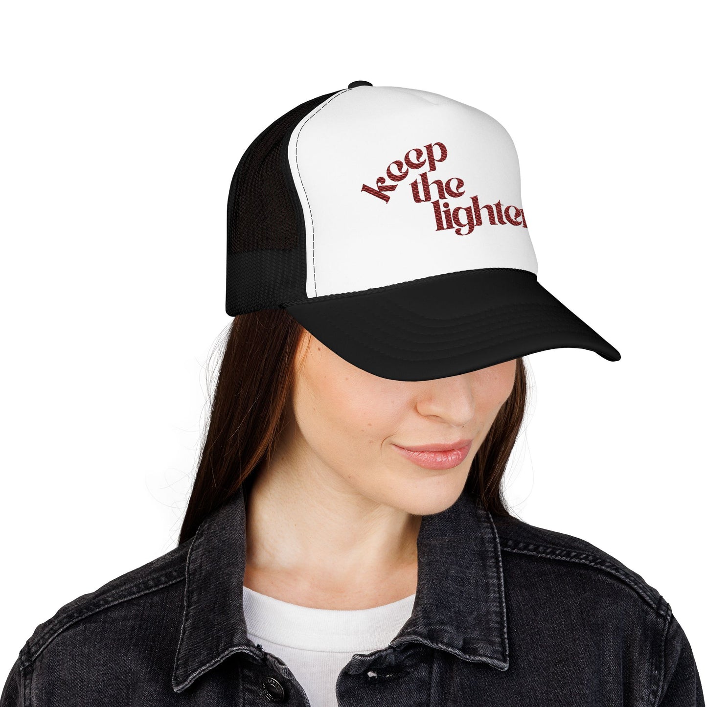 keep the lighter ♡ embroidered foam trucker cap